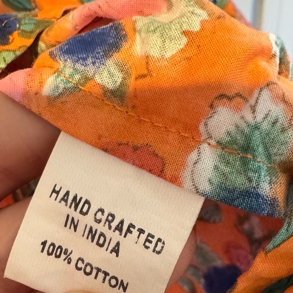 Sohana Floral Orange and Blue Mini Dress | XS - Picture 5 of 6